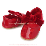 Sapatilha Bebê Verniz Vermelha com Laço - Boutique Baby Kids
