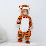 Macacão Bebê Fantasia Bichinho Tigre Laranja com Botinha - Boutique Baby Kids
