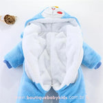 Macacão Bebê Fantasia Doraemon Forrado com Pezinho Azul - Boutique Baby Kids