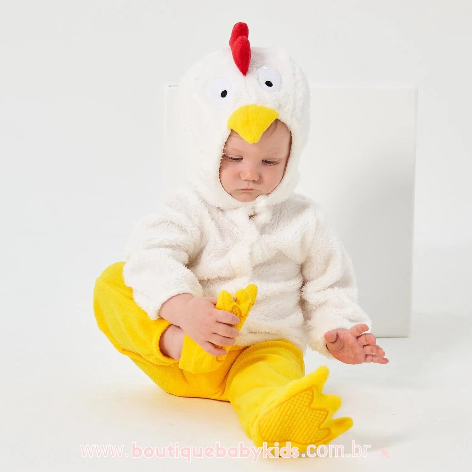 Macacão Bebê Fantasia Pintinho Galinha - Boutique Baby Kids