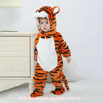 Macacão Bebê Fantasia Bichinho Tigre Laranja com Botinha - Boutique Baby Kids
