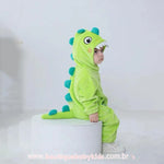 Macacão Bebê Fantasia Bichinho Dinossauro Verde - Boutique Baby Kids 