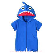 Macaquinho Bebê Fantasia Tubarão Azul - Boutique Baby Kids