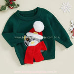 Suéter Bebê Tricot Natalino Ursinho com Cachecol - Boutique Baby Kids