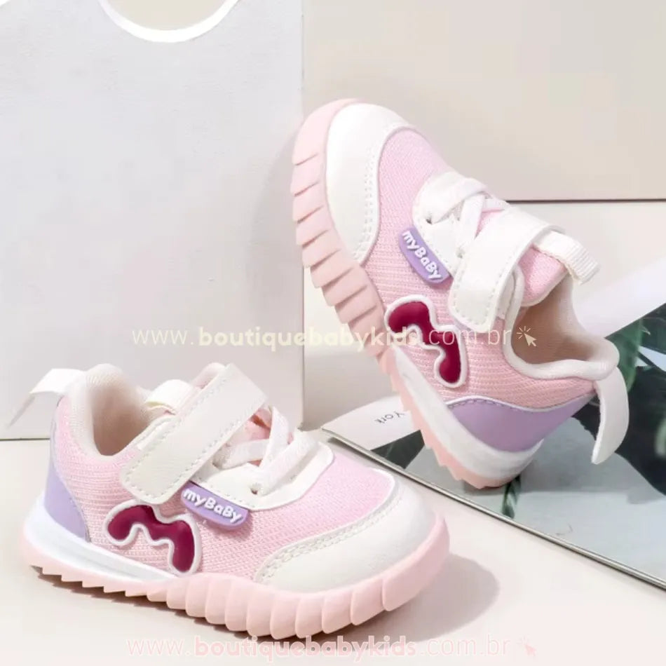 Tênis Infantil Primeiros Passos MyBaby Rosa - Boutique Baby Kids 