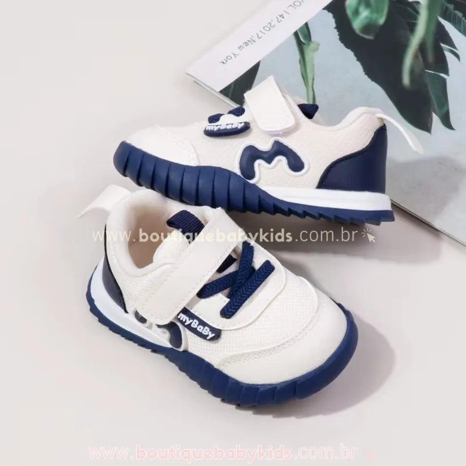 Tênis Infantil Primeiros Passos MyBaby Azul - Boutique Baby Kids 