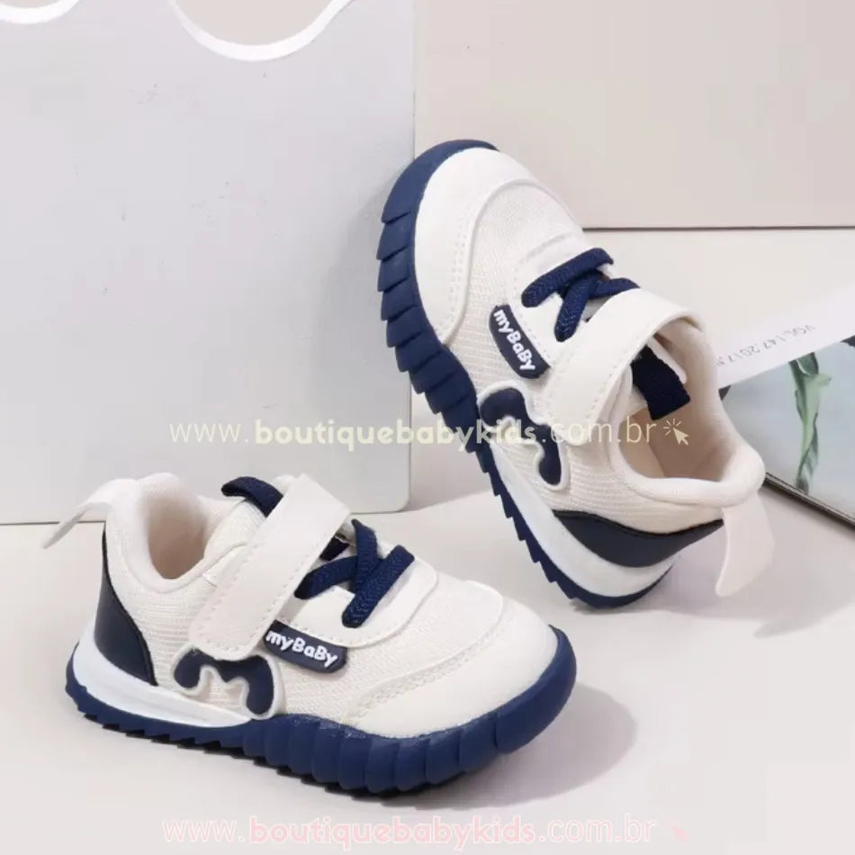 Tênis Infantil Primeiros Passos MyBaby Azul - Boutique Baby Kids 