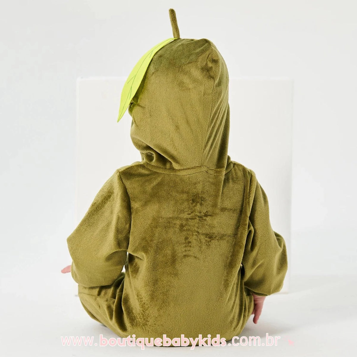 Macacão Bebê Fantasia Abacate Manga Longa Mesversário - Boutique Baby Kids 