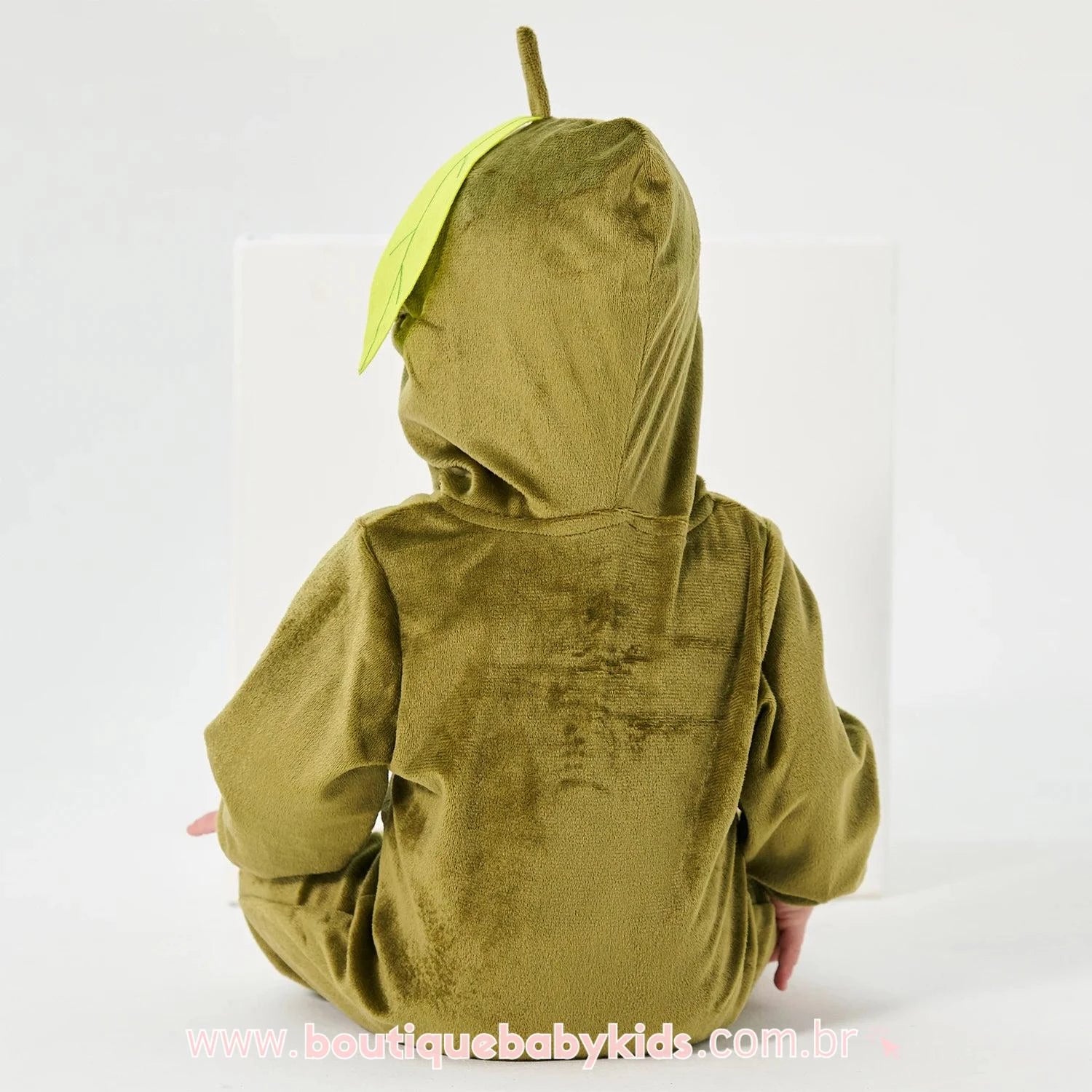 Macacão Bebê Fantasia Abacate Manga Longa Mesversário - Boutique Baby Kids 