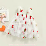 Vestido Bebê Bordado Cereja Tule
