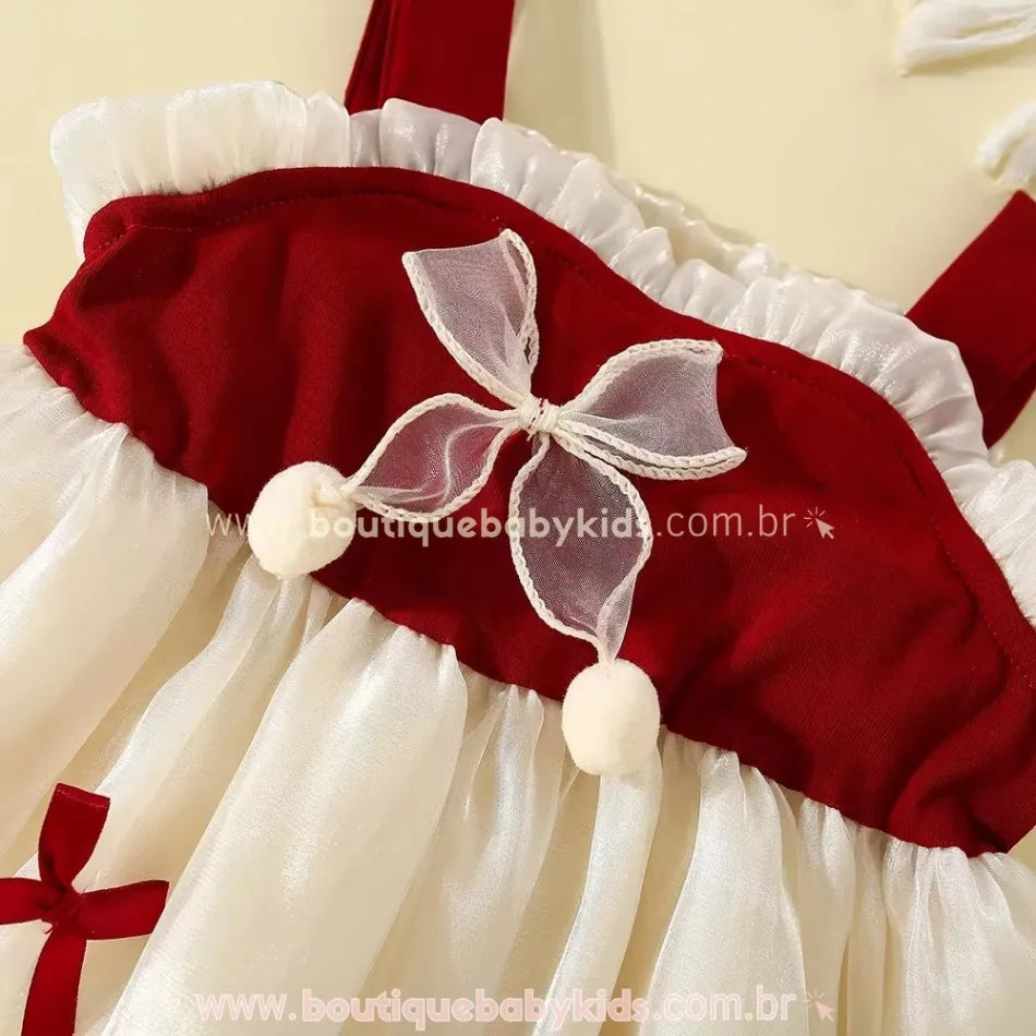 Vestido Bebê Doçura com Laços de Cetim