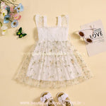 Vestido Bebê Bordado Flores Tule com Asinhas Branco - Boutique Baby Kids 