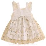 Vestido Bebê Bordado Flores Tule com Asinhas Branco - Boutique Baby Kids 