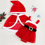 Vestido Bebê Mamãe Noel com Capa - Boutique Baby Kids