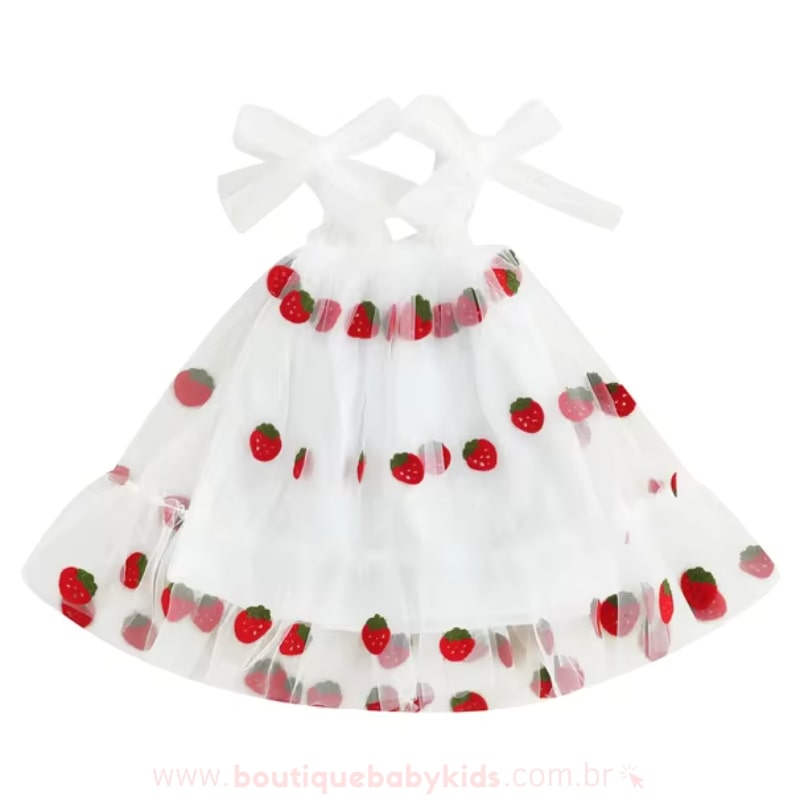 Vestido Bebê Moranguinho Tule com Asinhas - Boutique Baby Kids