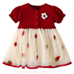 Vestido Bebê Tule Bordado Moranguinhos - Boutique Baby Kids