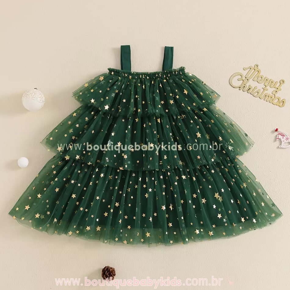Vestido Infantil Temático Fantasia Árvore de Natal - Boutique Baby Kids