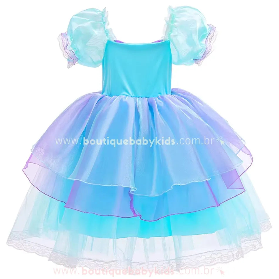 Vestido Infantil Temático Sereia Cristalina