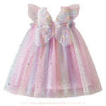 Vestido Infantil Tule Borboleta Estelar com Asinhas Rosa - Boutique Baby Kids 