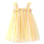 Vestido Infantil Tule Céu Estrelado Amarelo - Boutique Baby Kids 