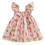 Vestido Infantil Tule Estampa Corações Rosa - Boutique Baby Kids