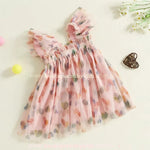 Vestido Infantil Tule Estampa Corações Rosa - Boutique Baby Kids