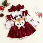 Vestido Bebê Temático Rena de Natal com Faixa - Boutique Baby Kids