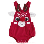 Body Bebê Jardineira Veludo Cotelê Rena do Nariz Vermelho - Boutique Baby Kids 