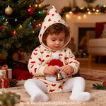 Body Bebê Natal Estampa Coração Papai Noel com Gorro - Boutique Baby Kids 