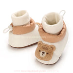 Botinha Bebê Puffer Ursinho Aconchego Bege - Boutique Baby Kids