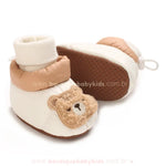 Botinha Bebê Puffer Ursinho Aconchego Bege - Boutique Baby Kids