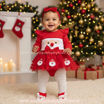 Conjunto Bebê Papai Noel Magia do Natal com Faixa - Boutique Baby Kids