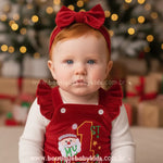 Conjunto Bebê 'My First Christmas' em Veludo Vermelho - Boutique Baby Kids 