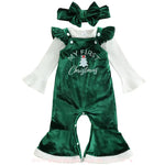 Conjunto Bebê 'My First Christmas' em Veludo Verde - Boutique Baby Kids 