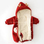 Macacão Bebê Rena do Papai Noel com Cachecol Acolchoado - Boutique Baby Kids