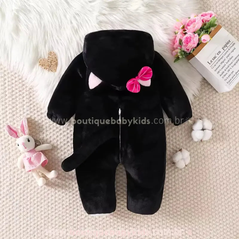 Macacão Bebê Temático Gatinha Charmosa