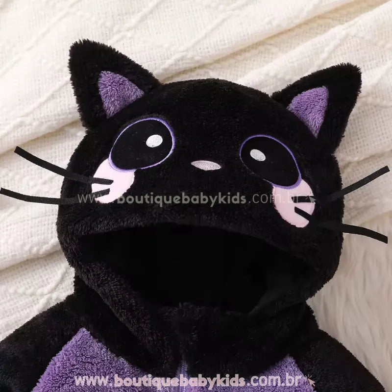 Macacão Bebê Temático Gatinho Encantado