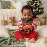 Macacão Bebê Tricot Ajudante do Papai Noel Duende Vermelho - Boutique Baby Kids 