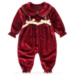 Macacão Bebê Veludo Encanto Real com Lacinhos Vermelho - Boutique Baby Kids 