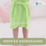 Roupão Infantil Divertido Dinossauro Verde - Boutique Baby Kids 