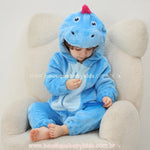 Macacão Bebê Fantasia Bichinho Dinossauro Azul Video - Boutique Baby Kids 