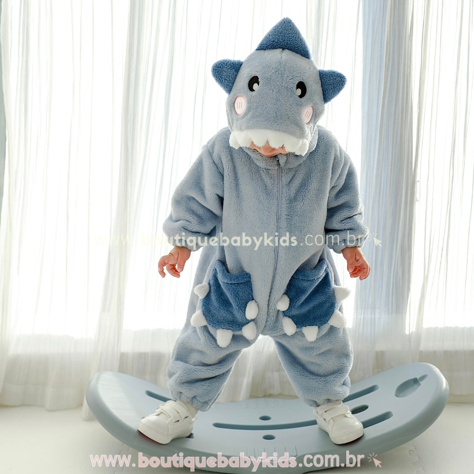 Vídeo - Macacão Bebê Fantasia Kigurumi Bichinho Tubarão - Boutique Baby Kids
