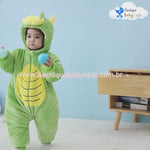 Macacão Bebê Acolchoado Bichinho Dinossauro Verde - Boutique Baby Kids