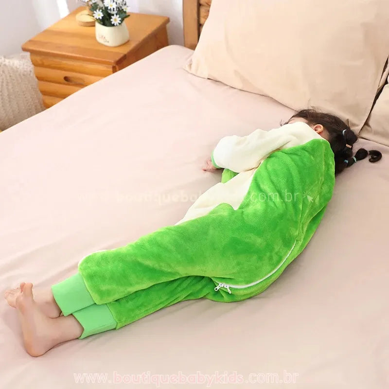 Saco de Dormir Infantil Dinossaurinho Manga Longa Verde - Boutique Baby Kids