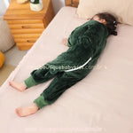 Saco de Dormir Infantil Dinossauro da Floresta Manga Longa Verde - Boutique Baby Kids