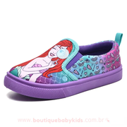 Tênis Infantil Slip On Disney Princesa Ariel Lilás - Boutique Baby Kids