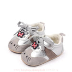Tênis Bebê Primeiros Passos Gatinha Hello Kitty – Couro Ecológico Cinza - Boutique Baby Kids 