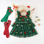 Vestido Infantil Tule Árvore Magia do Natal - Boutique Baby Kids