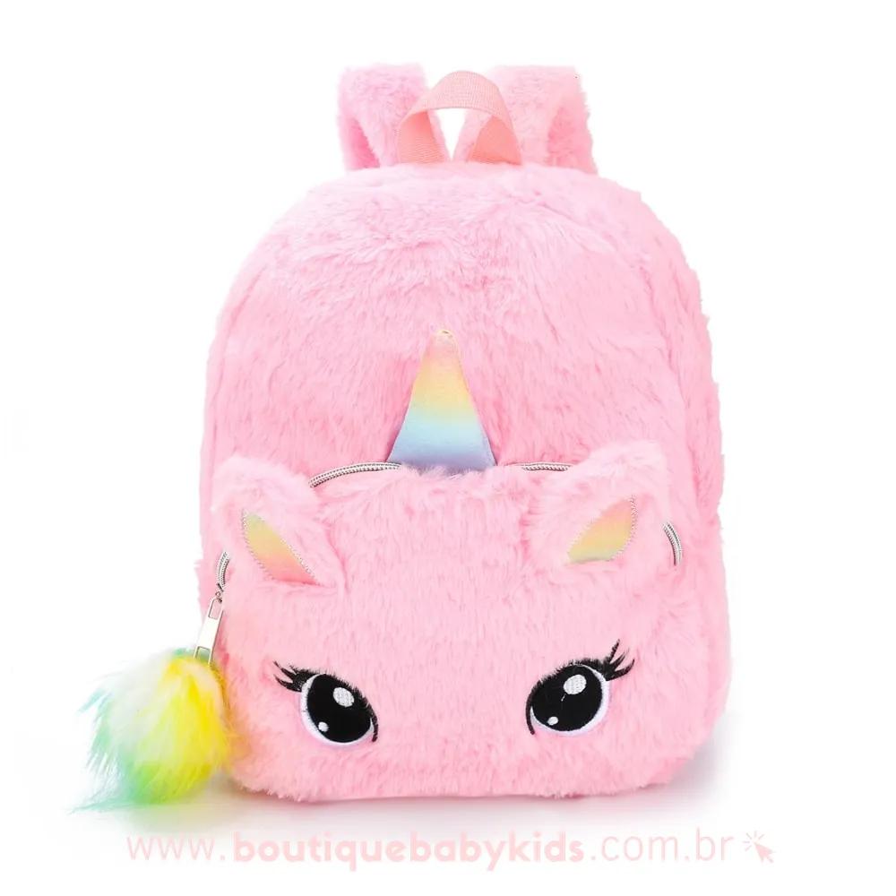 Mochila Pelúcia Unicórnio