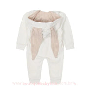 Macacão Bebê Capuz Coelhinho Branco - Boutique Baby Kids